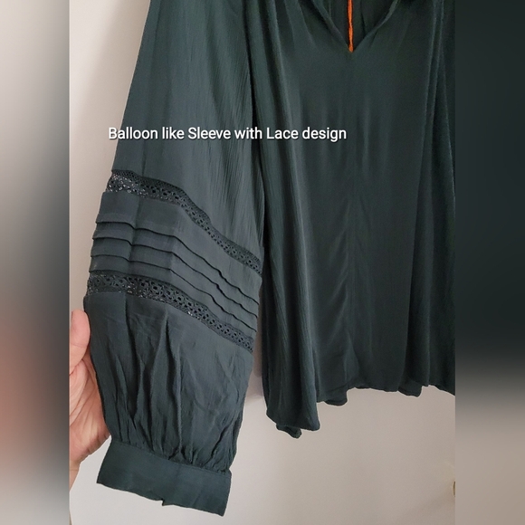 Knox Rose Womens Long Balloon Sleeves, Size XXL, Hunter Green * NEW* - Picture 4 of 8